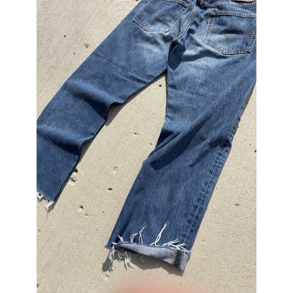 90’s Levi 501 Raw Selvedge Denim Jeans Raw Hem 31x30 - Picture 9 of 11
